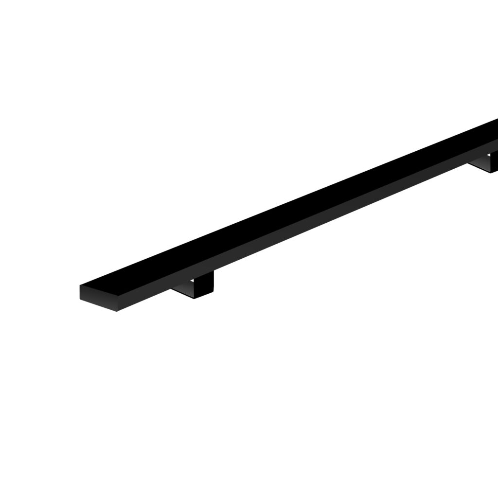 Stalen trapleuning Basic rechthoek 40 x 20 mm zwart
