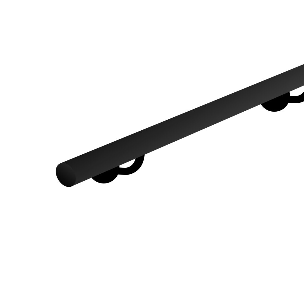 Stalen trapleuning Basic rond 30 mm zwart