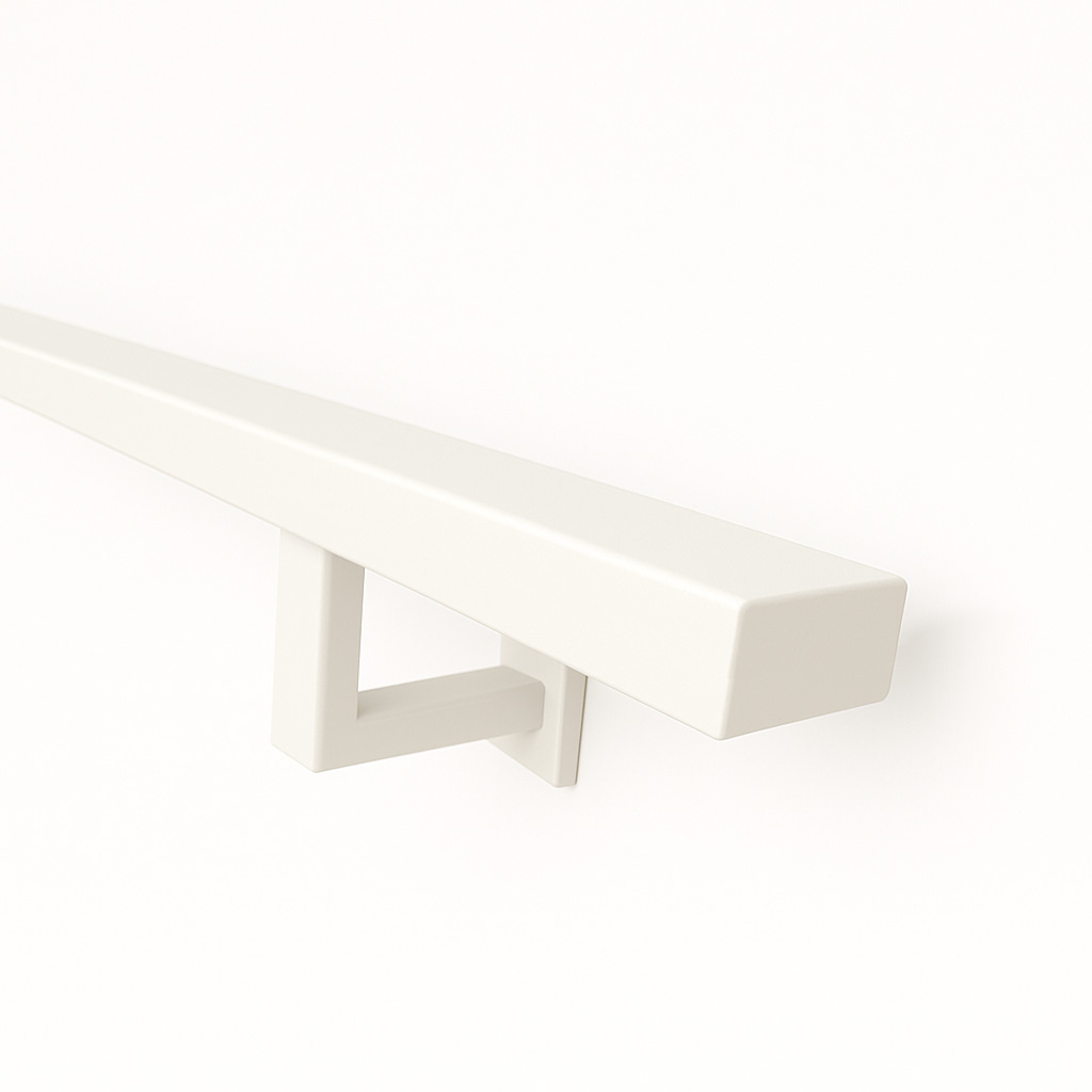 stalen trapleuning rechthoek wit