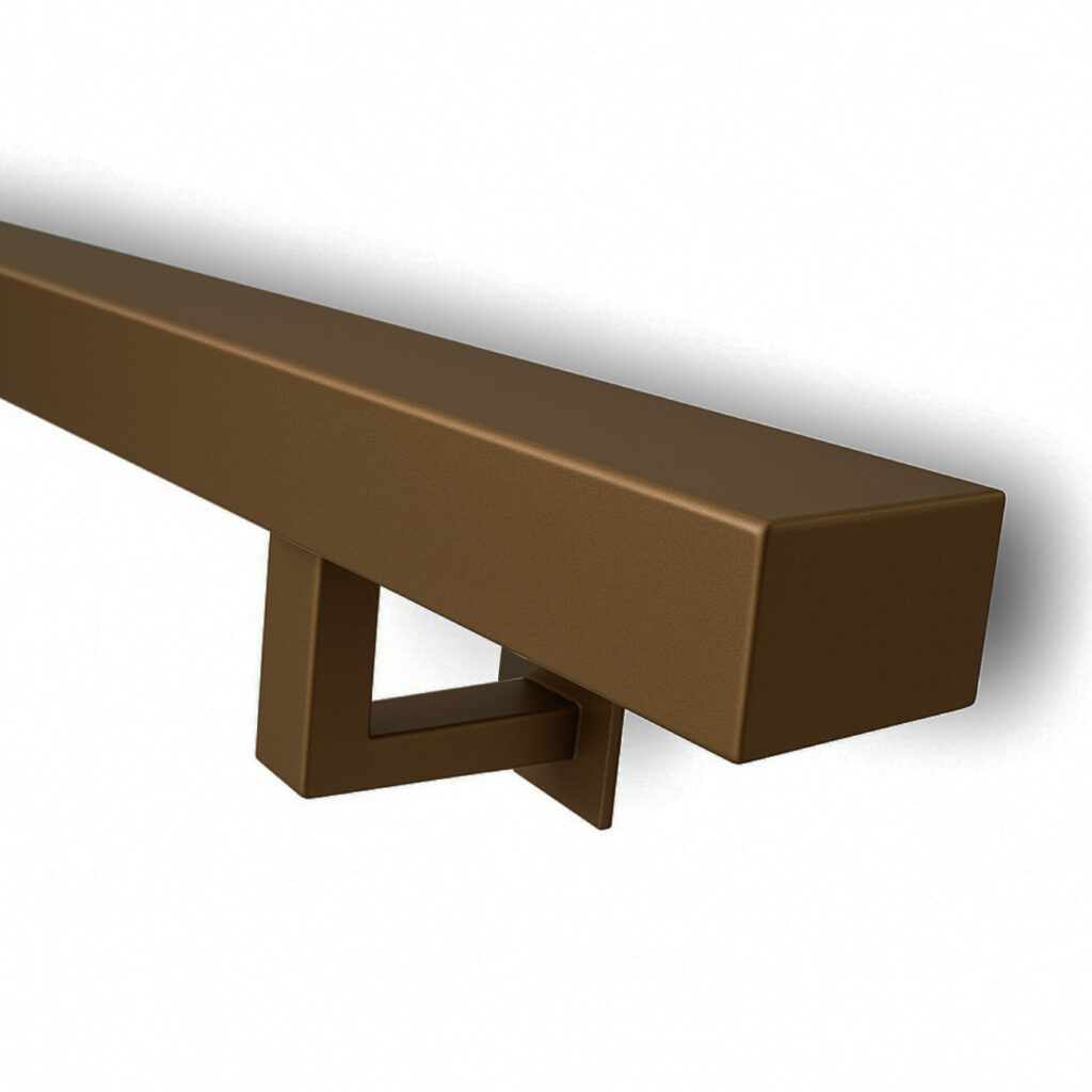 Stalen trapleuning vierkant 30 x 30 mm brons