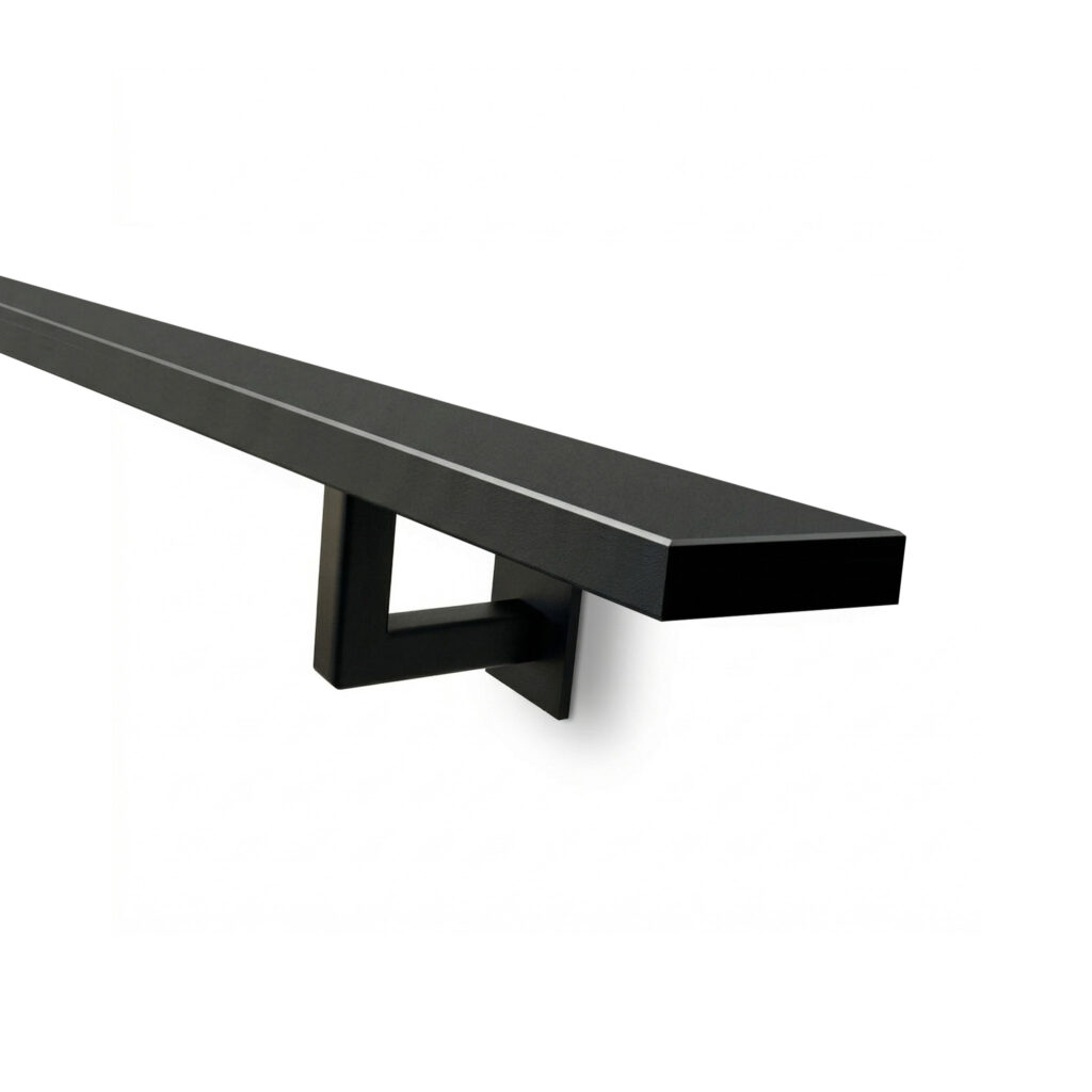 Stalen trapleuning rechthoek 40 x 10 mm zwart